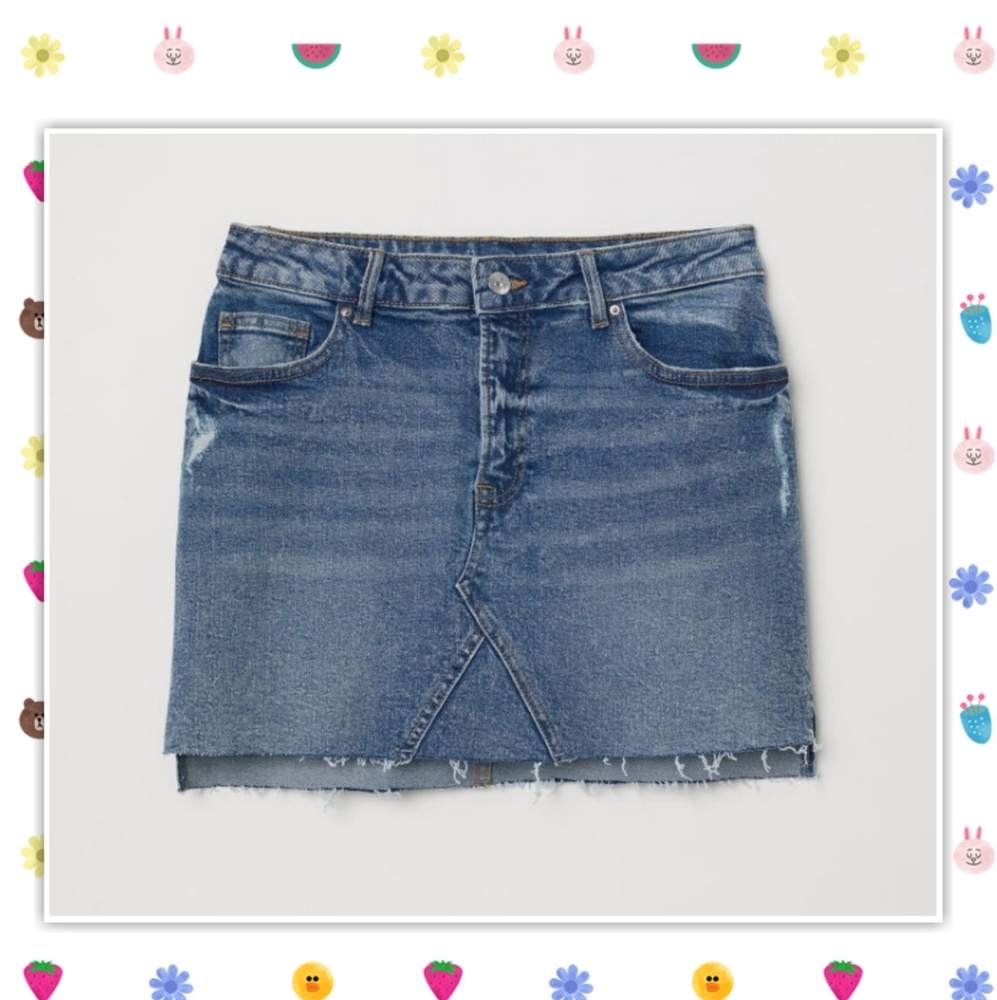 ❤NWOT H&M Frayed Denim Skirt Size 10/M❤